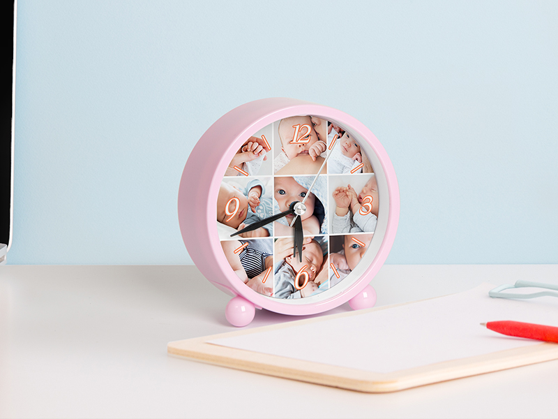 Sat alarm 10,5 × 11 cm — Roze