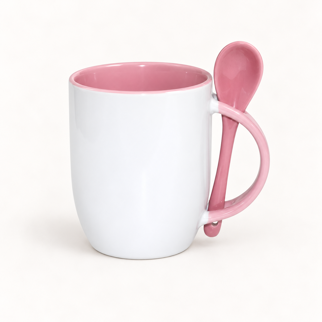 Šolja 11 oz s kašikom — Roze